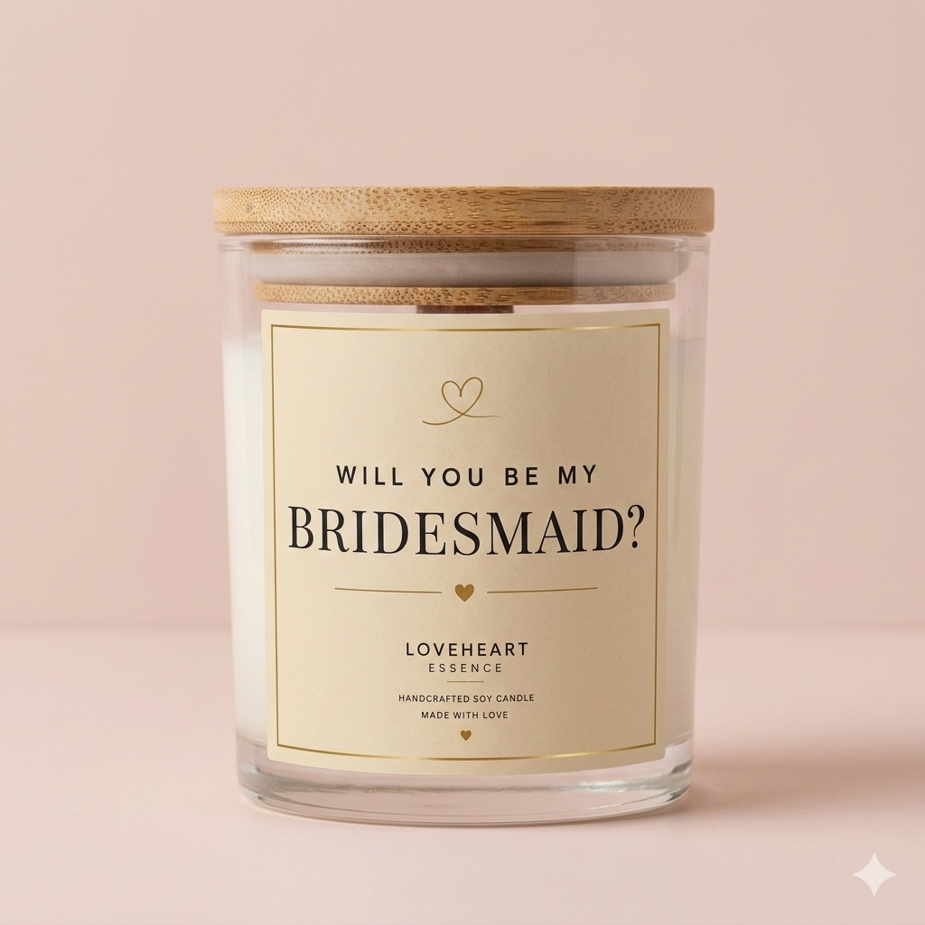 Personalised Bridesmaid Proposal Candle